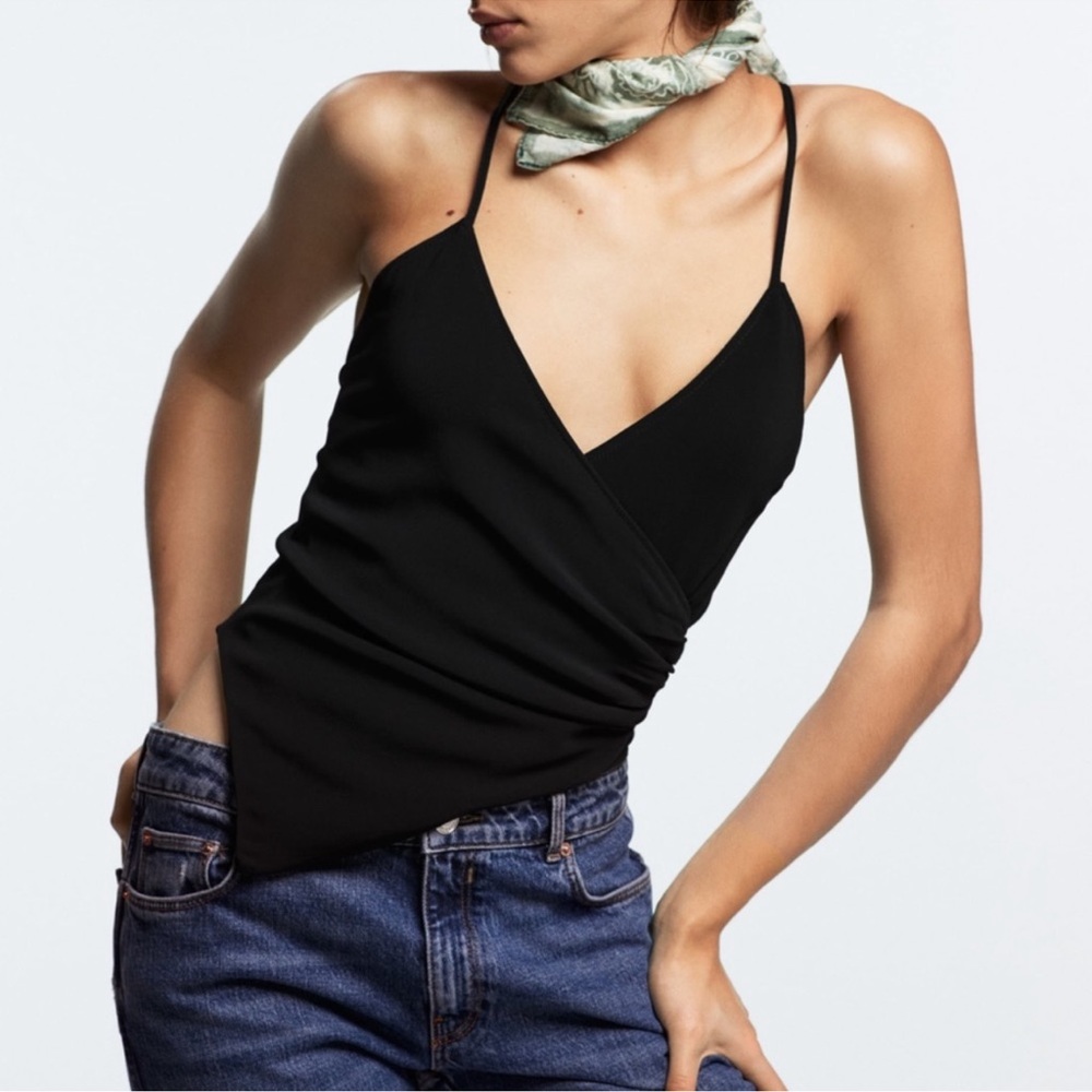 Zara Strappy Draped Bodysuit New Small